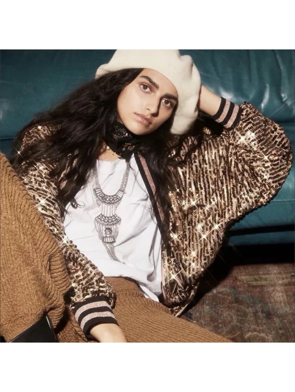 Free People Riviera Sequin Dolman Jacket NWT Medium